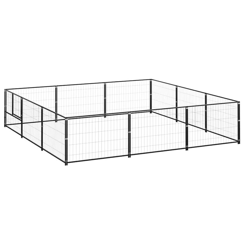 Afbeelding laden in galerijviewer, Vidaxl hondenkennel 9 m² staal zwart