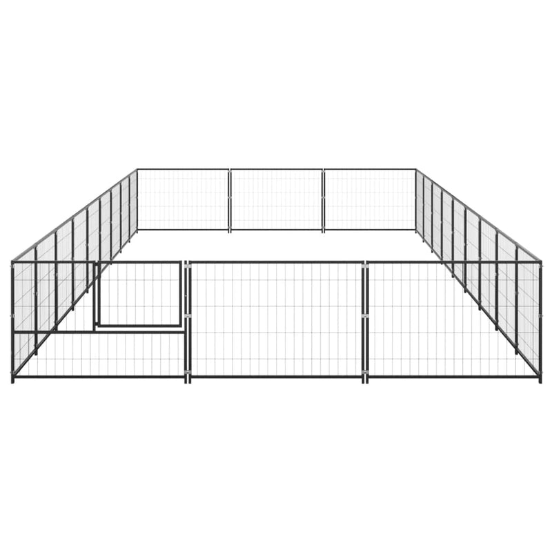 Afbeelding laden in galerijviewer, VidaXL Hondenkennel 27 m² staal zwart