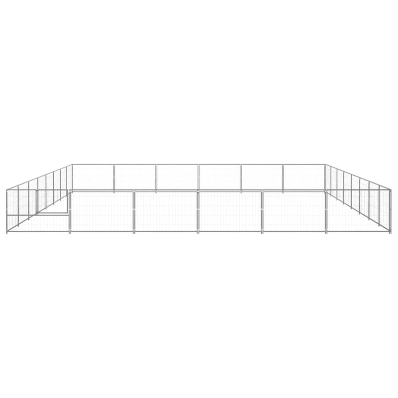 Afbeelding laden in galerijviewer, VidaXL Hondenkennel 48 m² staal zilverkleurig