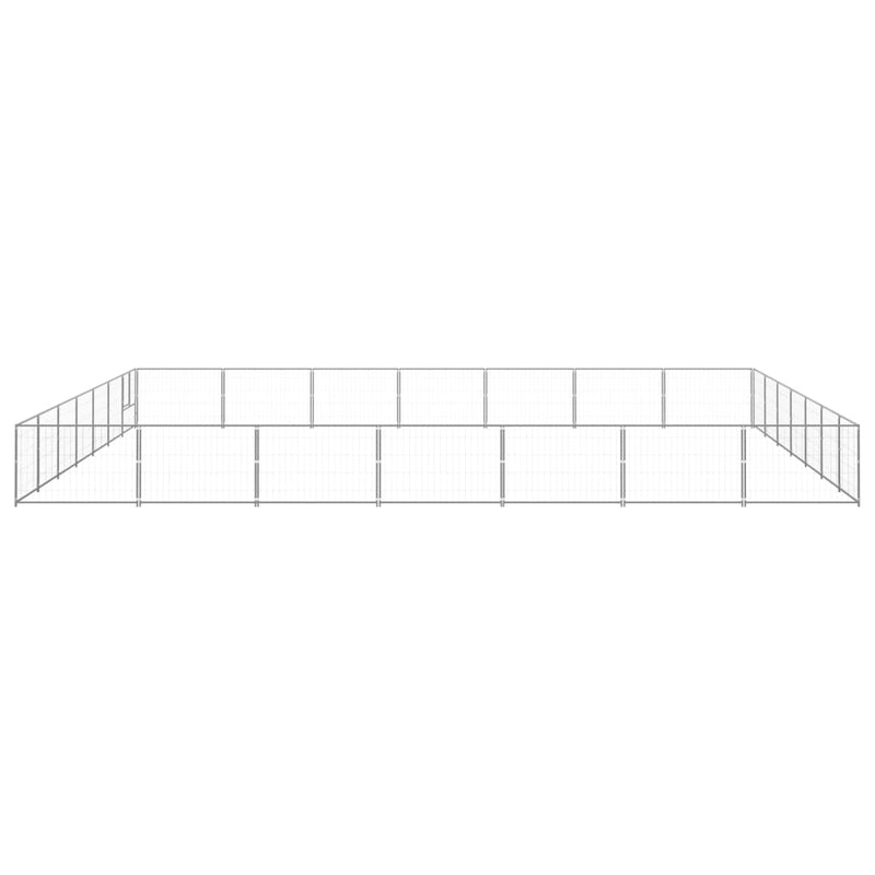 Afbeelding laden in galerijviewer, VidaXL Hondenkennel 49 m² staal zilverkleurig
