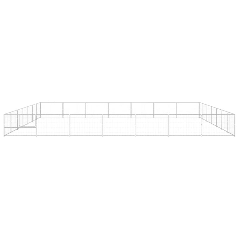 Afbeelding laden in galerijviewer, VidaXL Hondenkennel 49 m² staal zilverkleurig