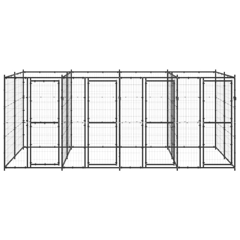 Afbeelding laden in galerijviewer, VidaXL Hondenkennel 9,68 m² staal