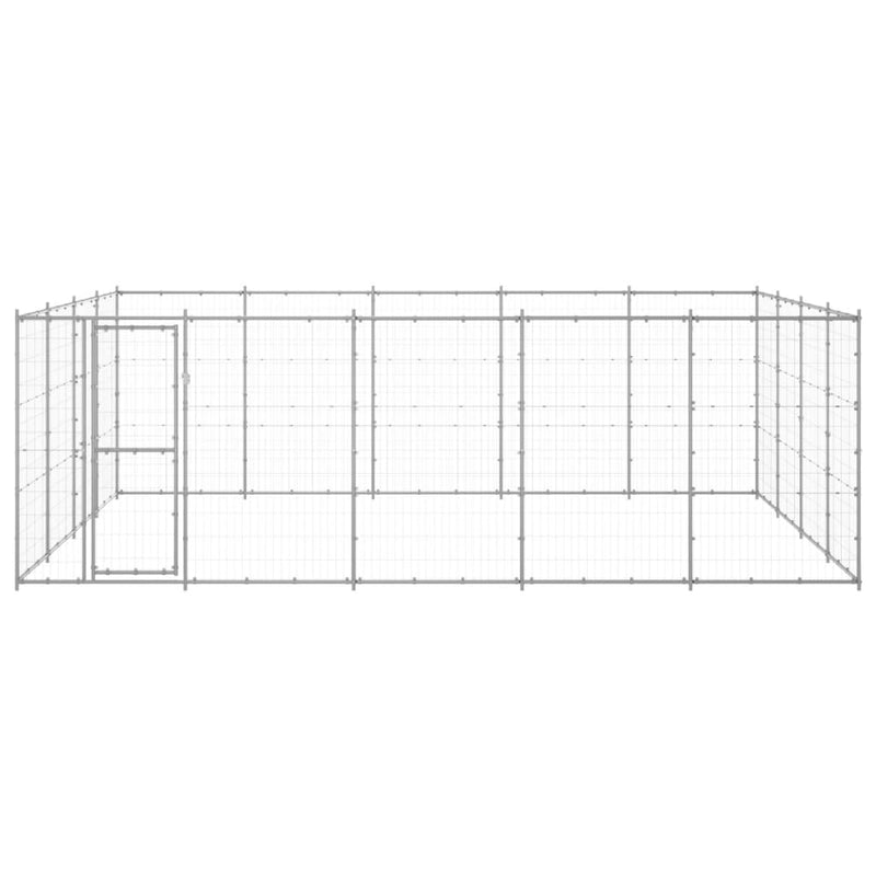 Afbeelding laden in galerijviewer, VidaXL Hondenkennel 24,2 m² gegalvaniseerd staal