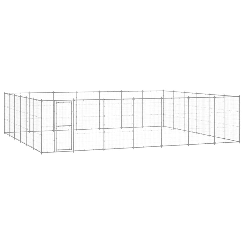 Afbeelding laden in galerijviewer, VidaXL Hondenkennel 50,82 m² gegalvaniseerd staal