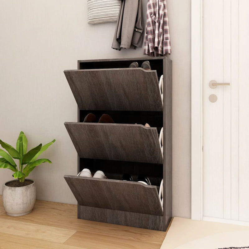 Afbeelding laden in galerijviewer, VidaXL Schoenenkast 3 deuren 59x24x105 cm bewerkt hout sonoma eiken