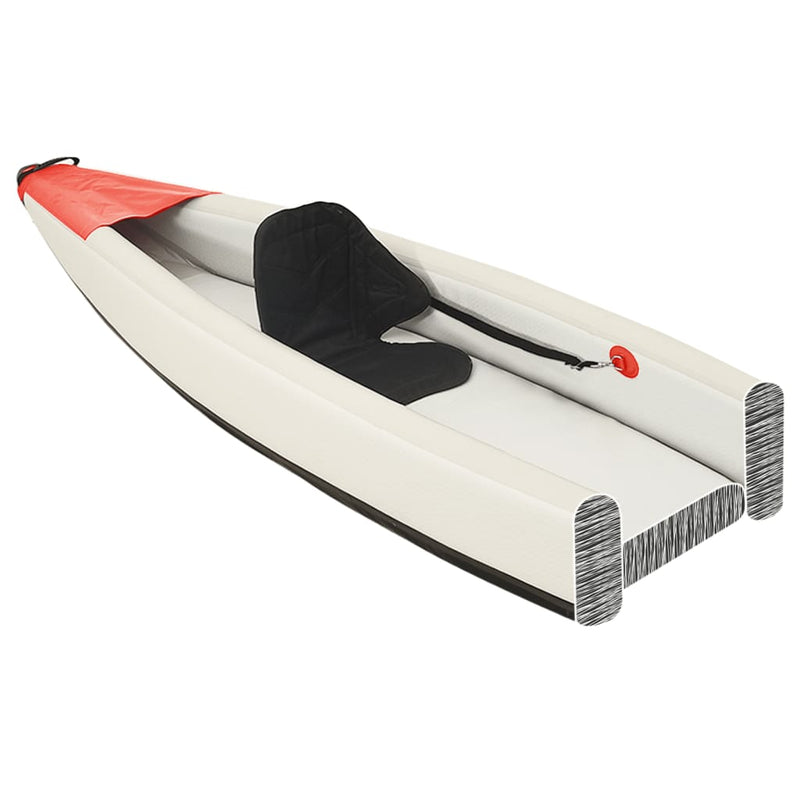 Afbeelding laden in galerijviewer, Vidaxl kajak opblaasbaar 424x81x31 cm polyester rood