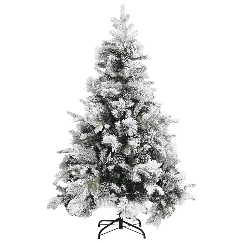 Afbeelding laden in galerijviewer, Vidaxl kerstboom met dennenappels en sneeuw 150 cm pvc en pe
