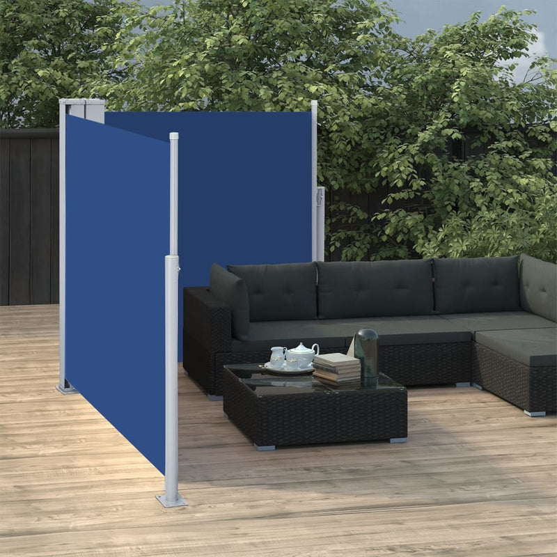 Afbeelding laden in galerijviewer, VidaXL Windscherm uittrekbaar 117x600 cm blauw