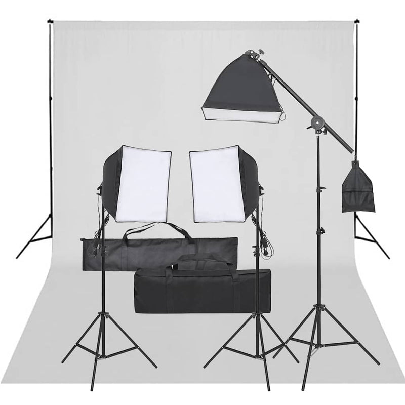 Afbeelding laden in galerijviewer, Vidaxl fotostudioset met verlichtingsset en achtergrond