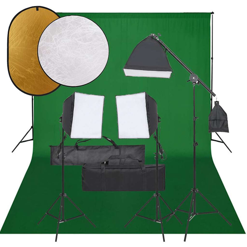 Afbeelding laden in galerijviewer, Vidaxl fotostudioset met verlichtingsset, achtergrond en reflector