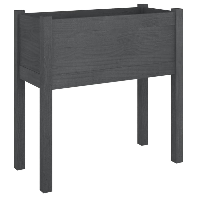 Afbeelding laden in galerijviewer, Vidaxl plantenbak 70x31x70 cm massief grenenhout grijs