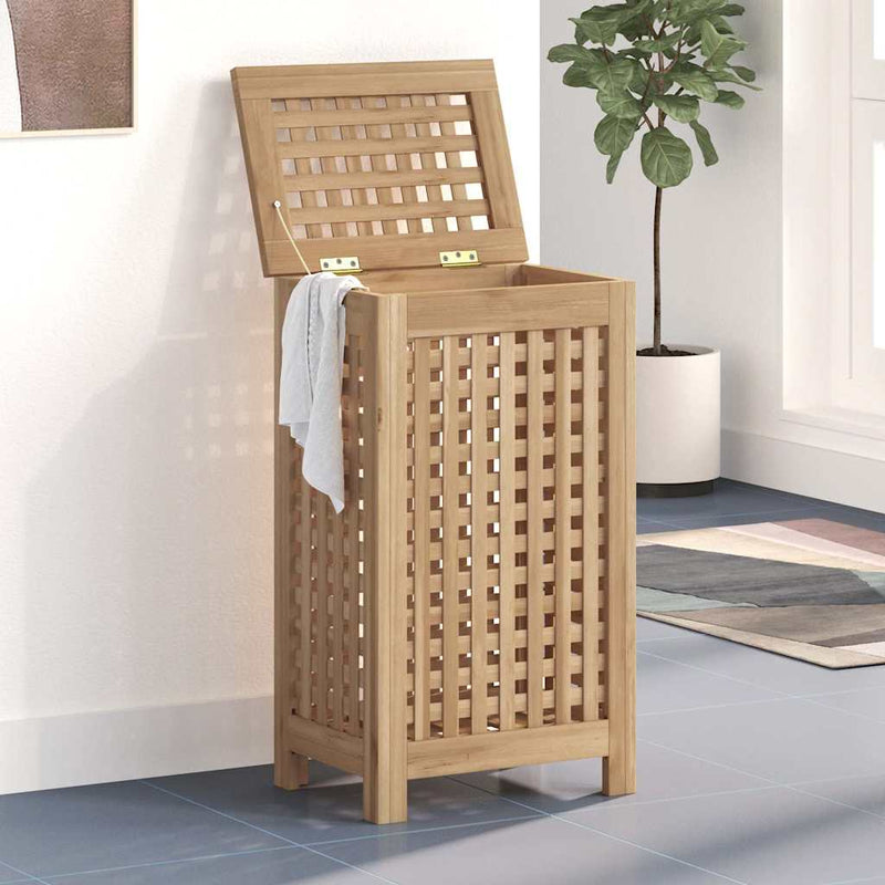 Afbeelding laden in galerijviewer, Vidaxl wasmand 35x25x60 cm massief teakhout