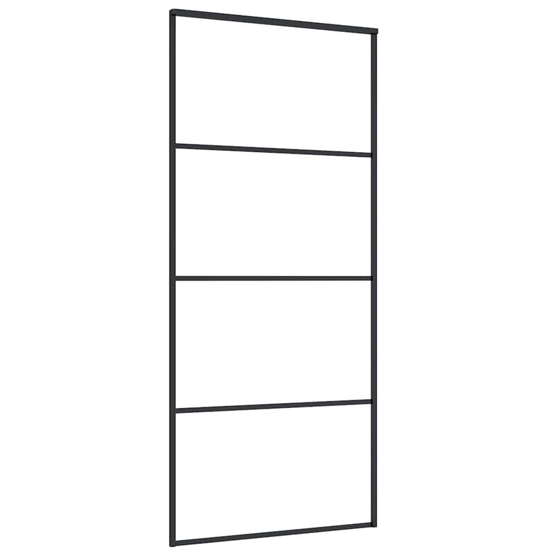 Afbeelding laden in galerijviewer, Vidaxl schuifdeur 90x205 cm mat esg-glas en aluminium zwart