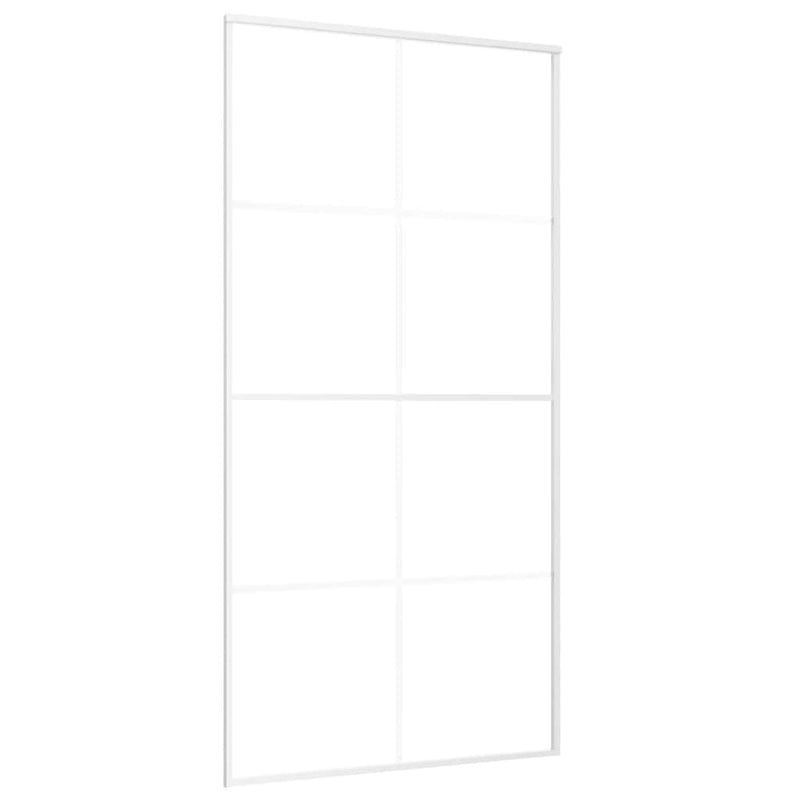 Afbeelding laden in galerijviewer, Vidaxl schuifdeur 102,5x205 cm esg-glas en aluminium wit