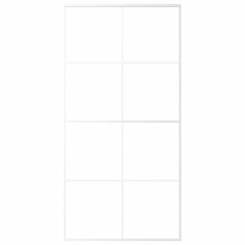 Afbeelding laden in galerijviewer, Vidaxl schuifdeur 102,5x205 cm esg-glas en aluminium wit