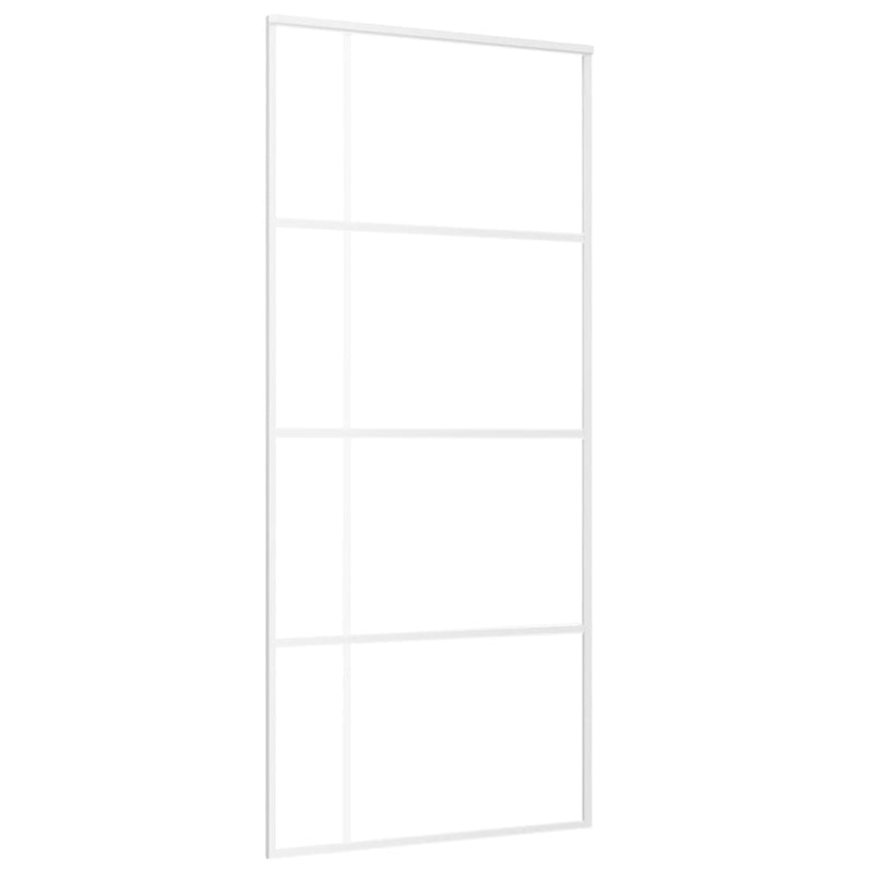 Afbeelding laden in galerijviewer, Vidaxl schuifdeur 90x205 cm esg-glas en aluminium wit