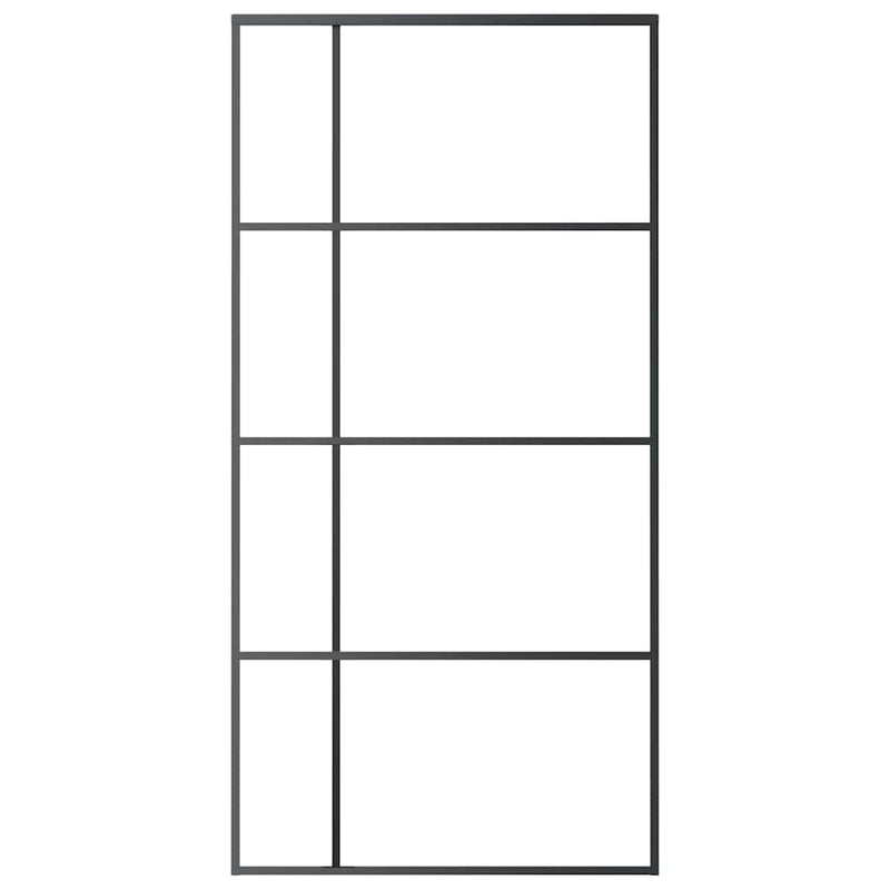 Afbeelding laden in galerijviewer, Vidaxl schuifdeur 102,5x205 cm mat esg-glas en aluminium zwart