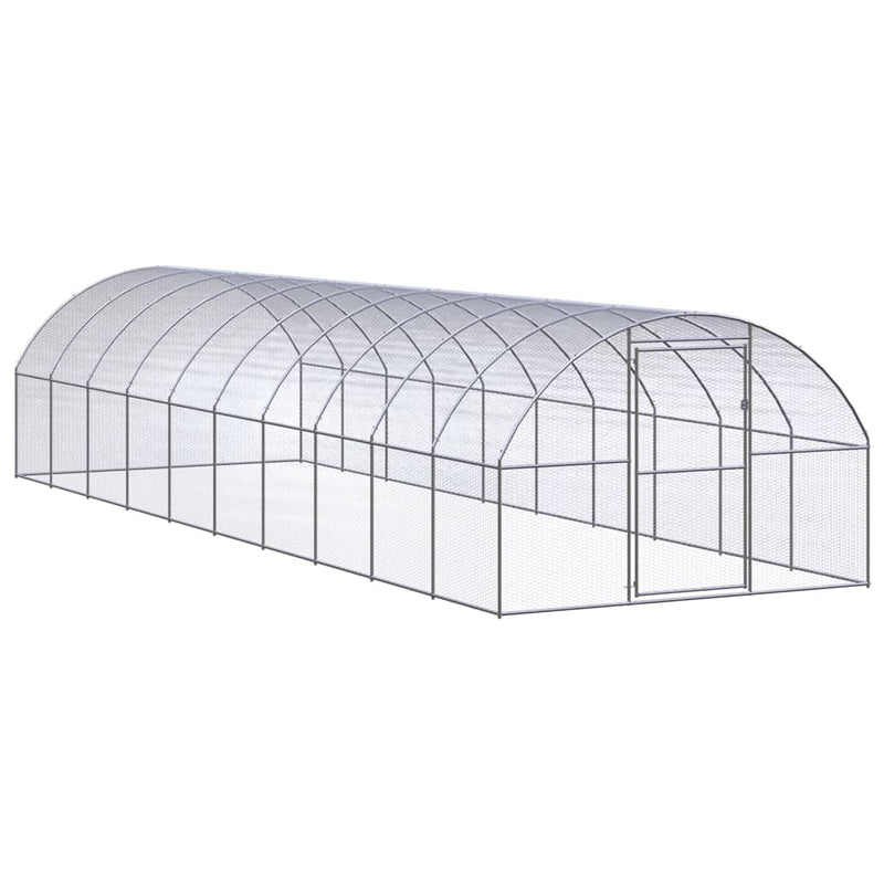 Afbeelding laden in galerijviewer, VidaXL Kippenren 3x10x2 m gegalvaniseerd staal