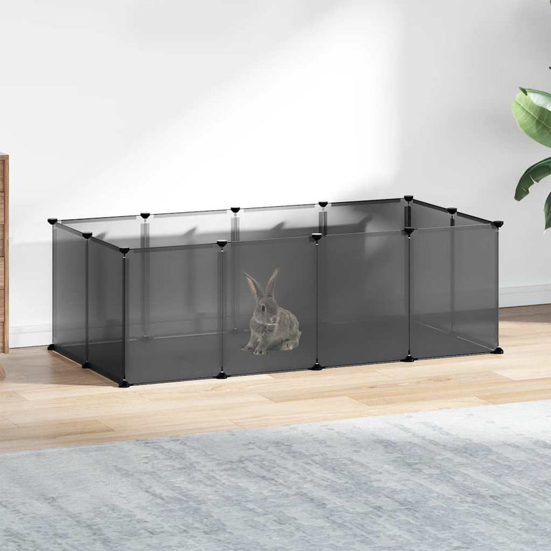 Afbeelding laden in galerijviewer, Vidaxl dierenhok klein 144x74x46,5 cm polypropeen en staal zwart