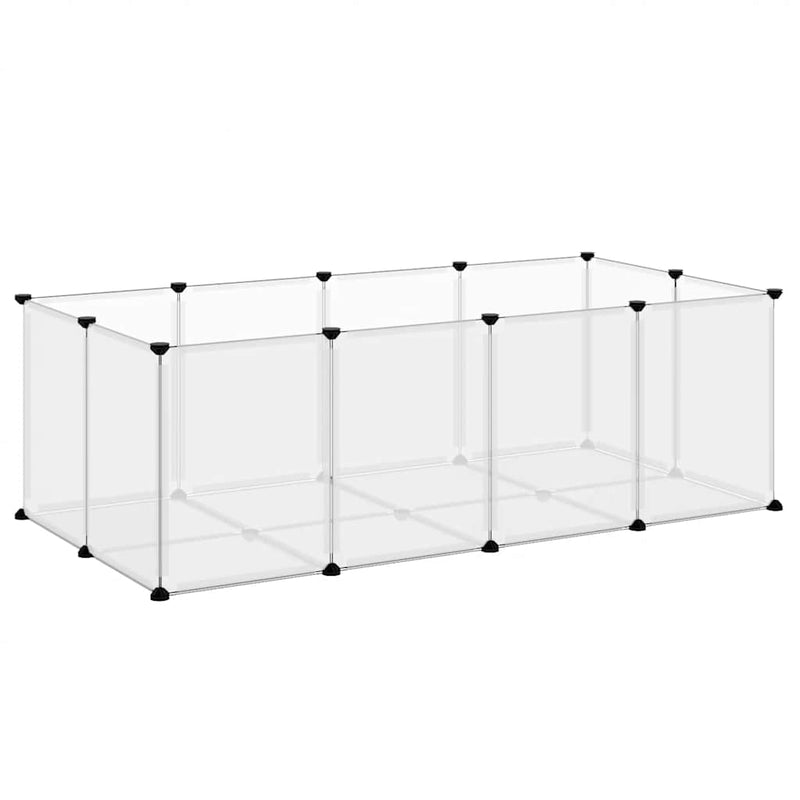 Afbeelding laden in galerijviewer, Vidaxl dierenhok klein 144x74x46,5 cm polypropeen en staal transparant