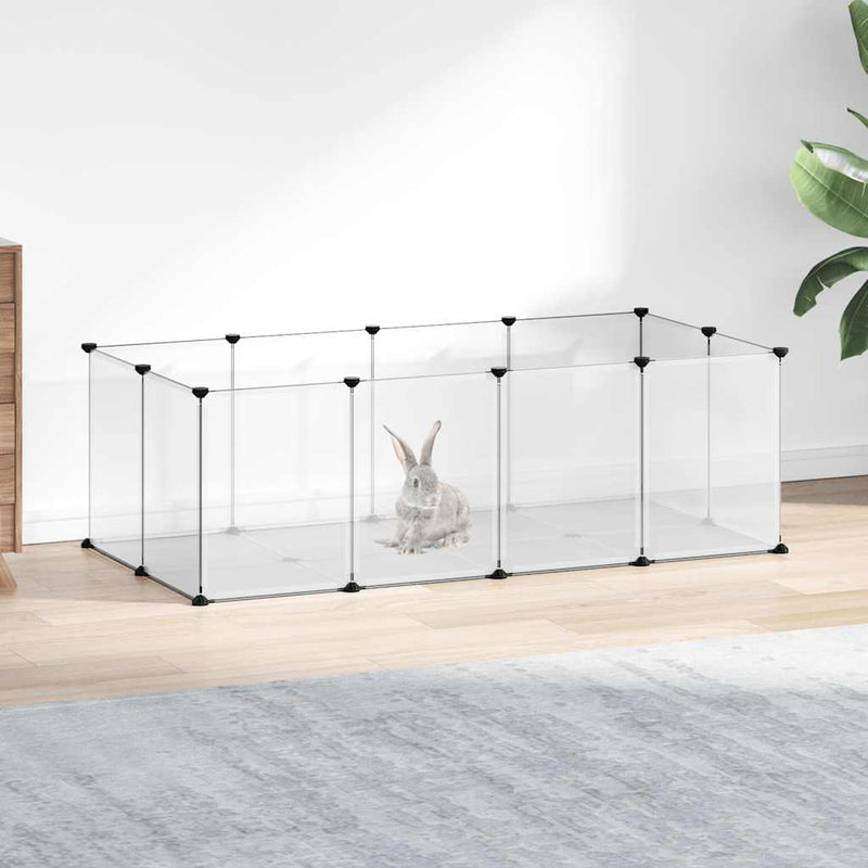 Afbeelding laden in galerijviewer, Vidaxl dierenhok klein 144x74x46,5 cm polypropeen en staal transparant