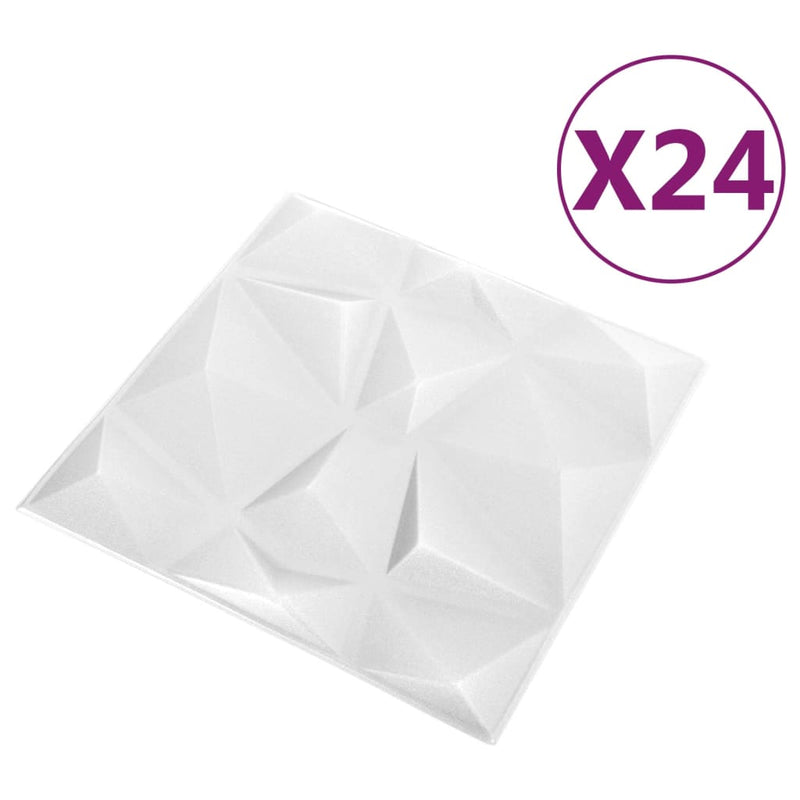 Afbeelding laden in galerijviewer, Vidaxl 24 st wandpanelen 3d 6 m² 50x50 cm diamantwit