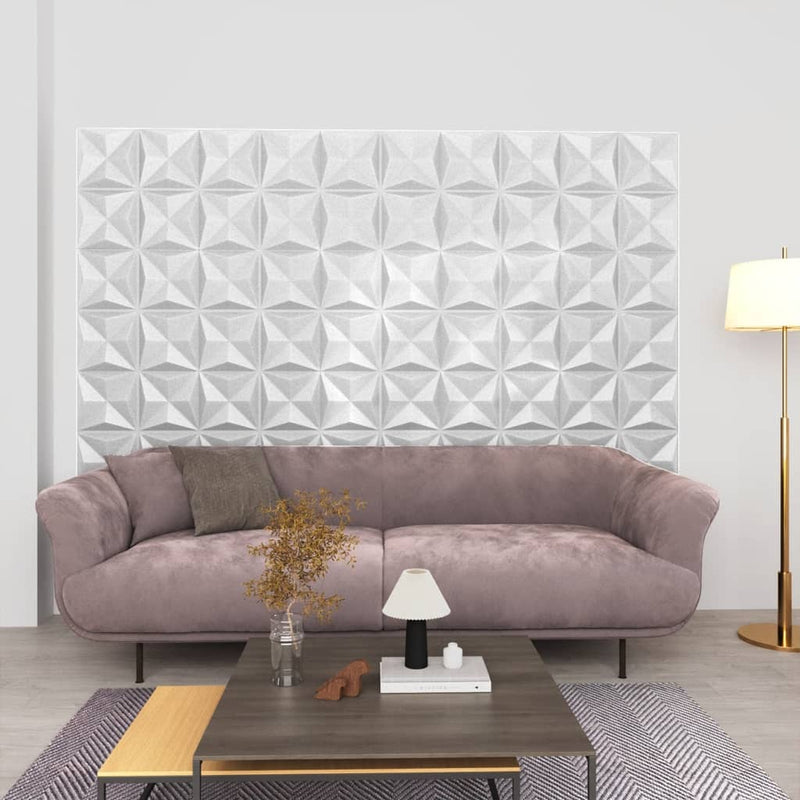 Afbeelding laden in galerijviewer, Vidaxl 12 st wandpanelen 3d origami 3 m² 50x50 cm wit