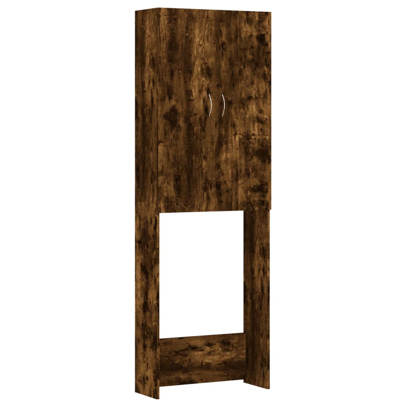 Afbeelding laden in galerijviewer, Vidaxl wasmachinekast 64x25,5x190 cm gerookt eikenkleurig