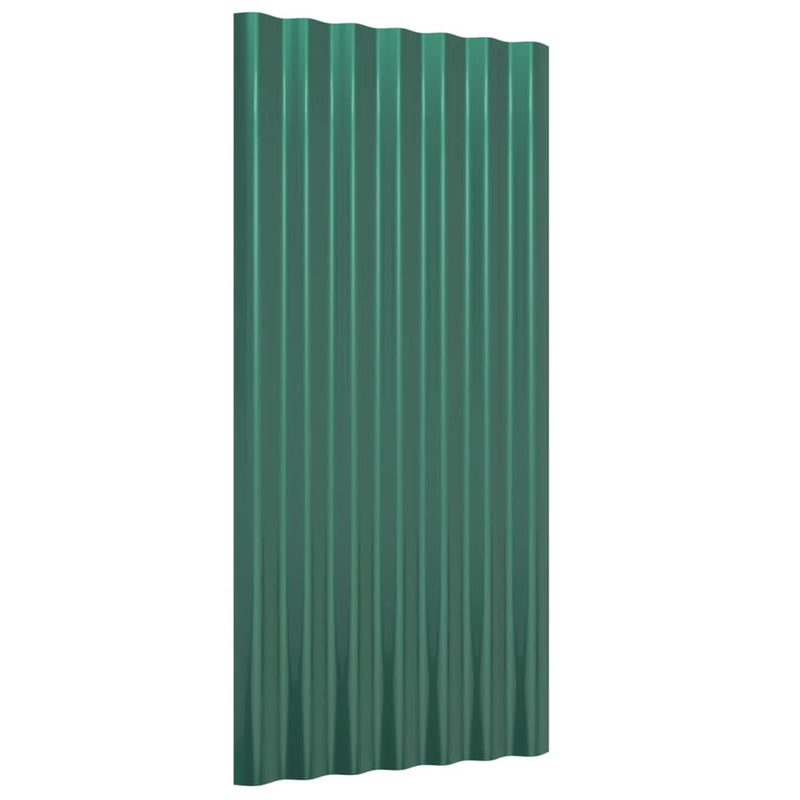 Afbeelding laden in galerijviewer, Vidaxl dakpanelen 12 st 80x36 cm gegalvaniseerd staal groen