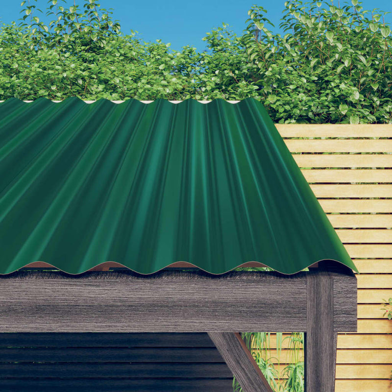 Afbeelding laden in galerijviewer, Vidaxl dakpanelen 12 st 80x36 cm gegalvaniseerd staal groen