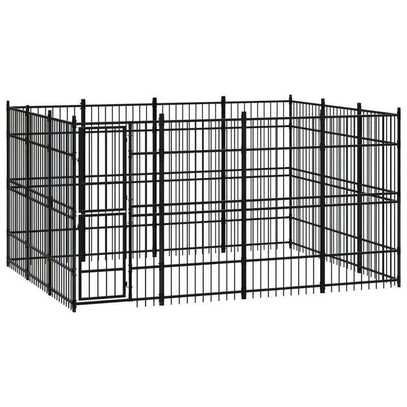 Afbeelding laden in galerijviewer, VidaXL Hondenkennel 11,06 m² staal
