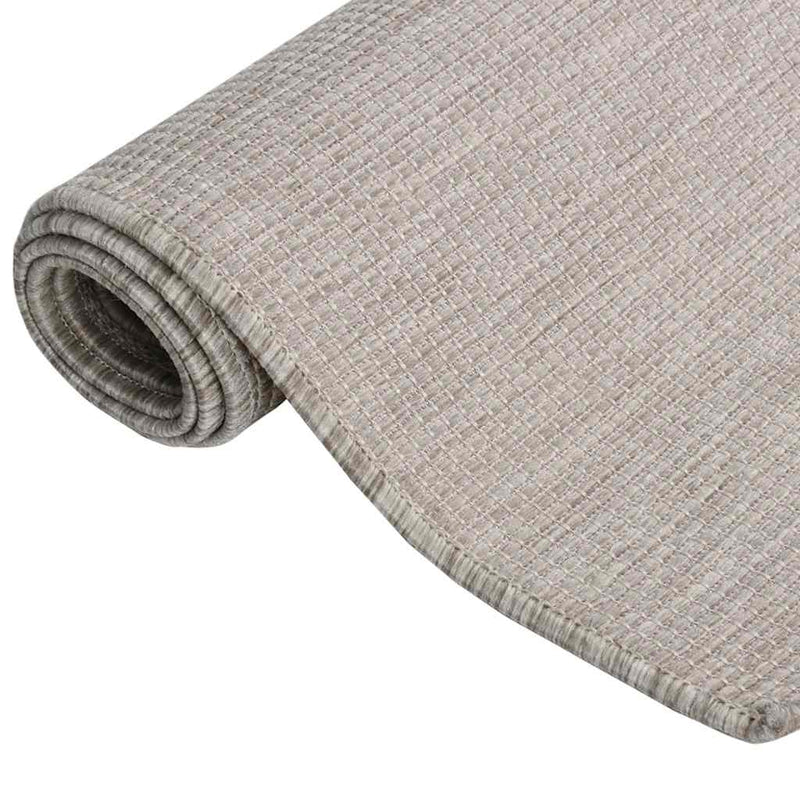 Afbeelding laden in galerijviewer, Vidaxl buitenkleed platgeweven 80x150 cm lichtgrijs