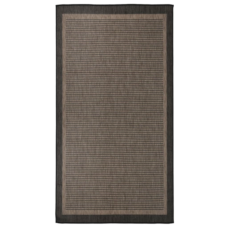Afbeelding laden in galerijviewer, Vidaxl buitenkleed platgeweven 80x150 cm donkerbruin