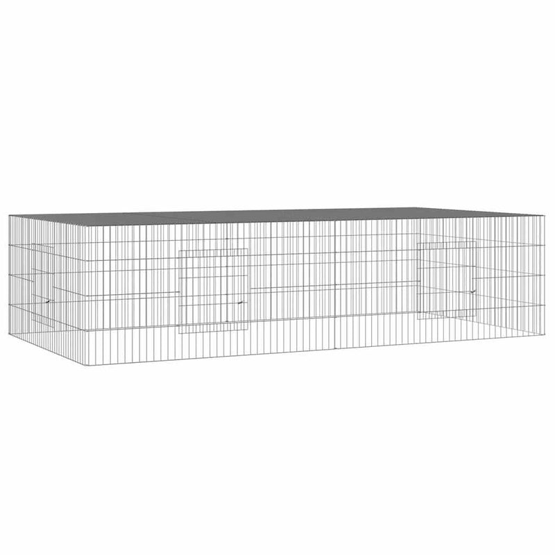 Afbeelding laden in galerijviewer, Vidaxl konijnenkooi met 2 panelen 220x110x55 cm gegalvaniseerd ijzer