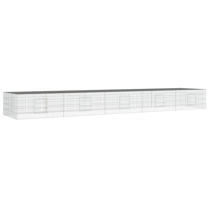 Afbeelding laden in galerijviewer, Vidaxl konijnenkooi met 5 panelen 541x109x54 cm gegalvaniseerd ijzer