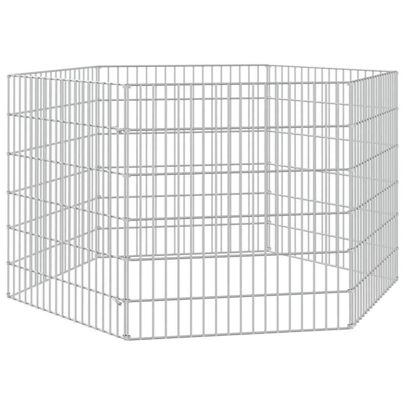 Afbeelding laden in galerijviewer, Vidaxl dierenverblijf 6 panelen 54x60 cm gegalvaniseerd ijzer