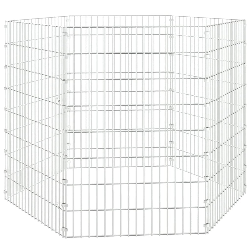 Afbeelding laden in galerijviewer, Vidaxl dierenverblijf 6 panelen 54x80 cm gegalvaniseerd ijzer