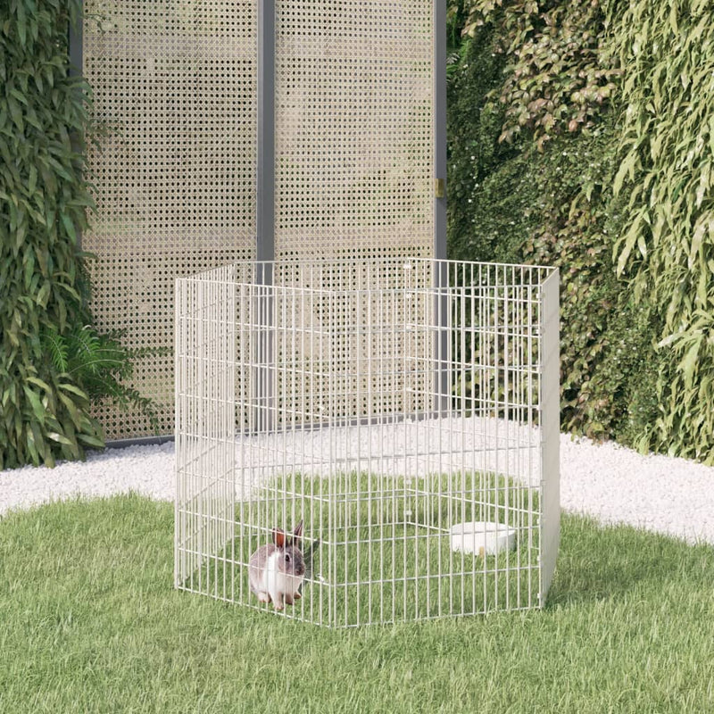 Afbeelding laden in galerijviewer, Vidaxl dierenverblijf 6 panelen 54x80 cm gegalvaniseerd ijzer