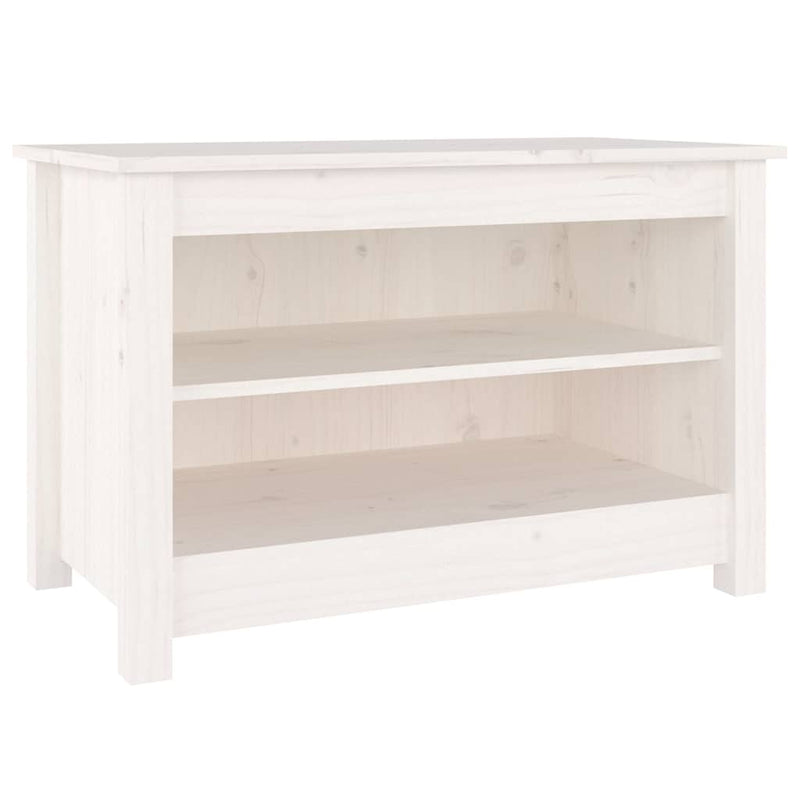 Afbeelding laden in galerijviewer, Vidaxl schoenenbank 70x38x45,5 cm massief grenenhout wit