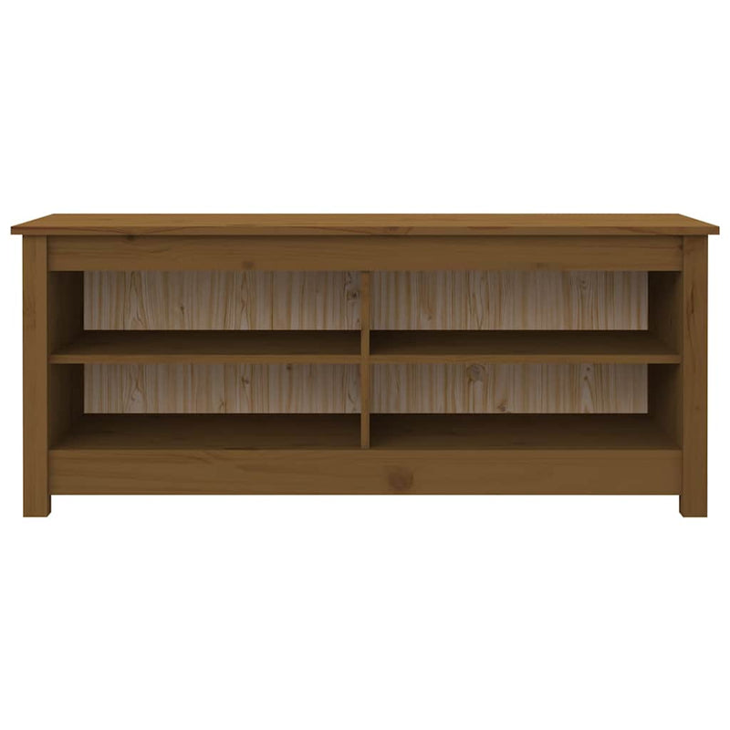 Afbeelding laden in galerijviewer, Vidaxl schoenenbank 110x38x45,5 cm massief grenenhout honingbruin