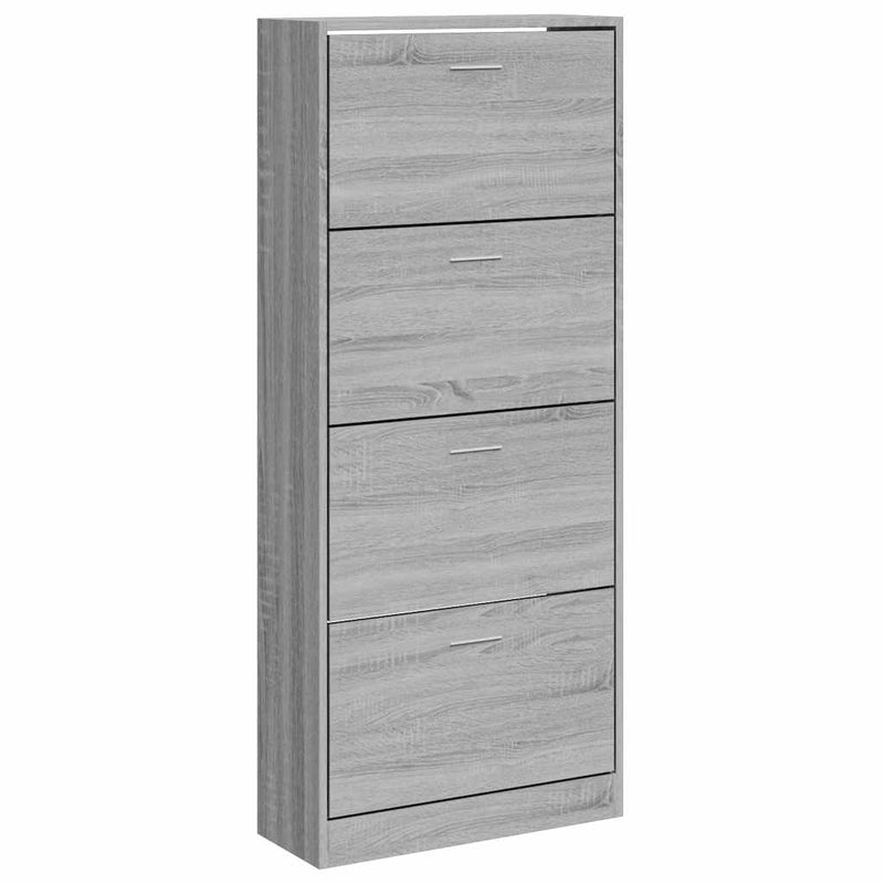 Afbeelding laden in galerijviewer, Vidaxl schoenenkast 63x24x147 cm bewerkt hout grijs sonoma