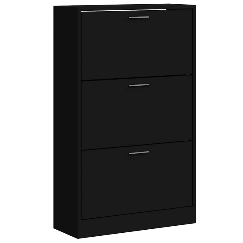 Afbeelding laden in galerijviewer, Vidaxl schoenenkast 63x24x103 cm bewerkt hout zwart
