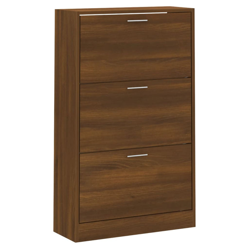 Afbeelding laden in galerijviewer, Vidaxl schoenenkast 63x24x103 cm bewerkt hout bruin eikenkleur
