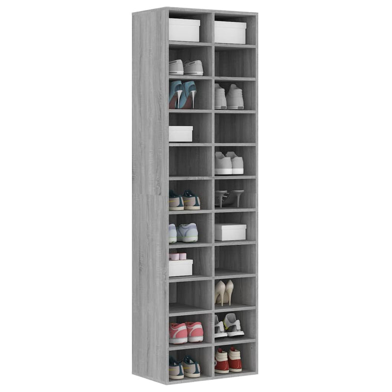 Afbeelding laden in galerijviewer, VidaXL Schoenenkast 54x34x183 cm bewerkt hout grijs sonoma eikenkleur