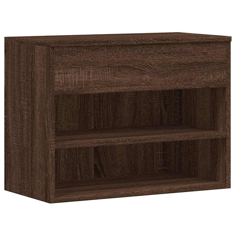 Afbeelding laden in galerijviewer, Vidaxl schoenenbank 60x30x45 cm bewerkt hout bruin eikenkleur