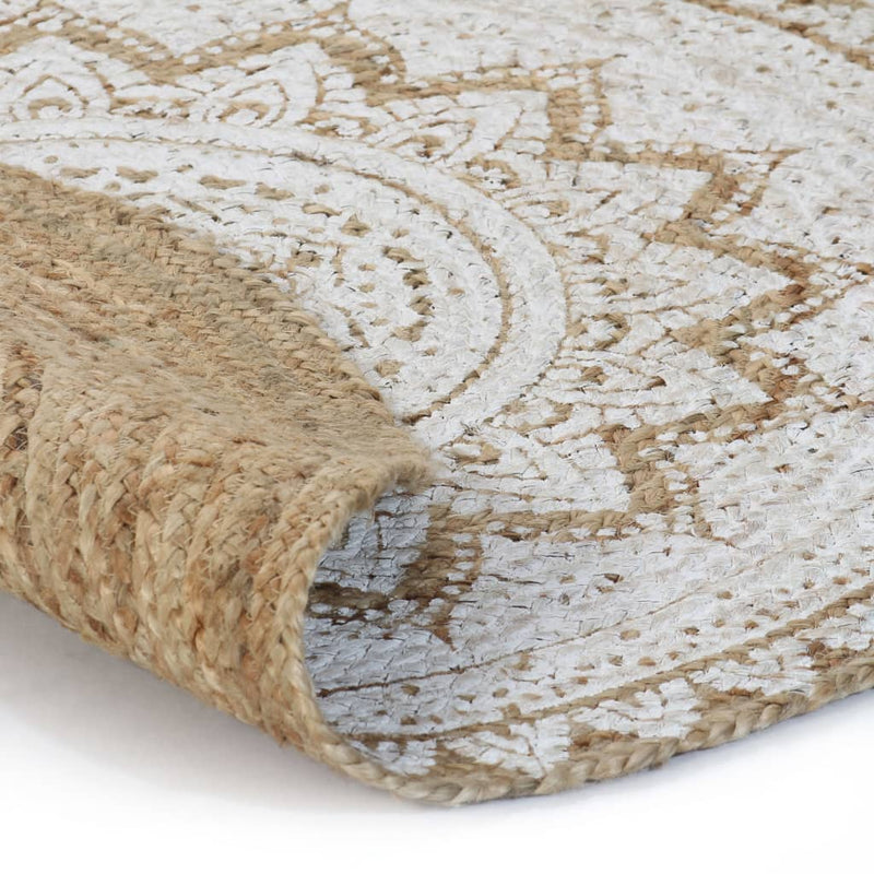 Afbeelding laden in galerijviewer, Vidaxl tapijt met print rond 240 cm gevlochten jute