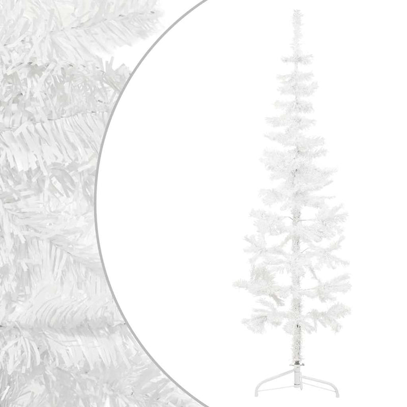 Afbeelding laden in galerijviewer, Vidaxl kunstkerstboom half met standaard smal 150 cm wit
