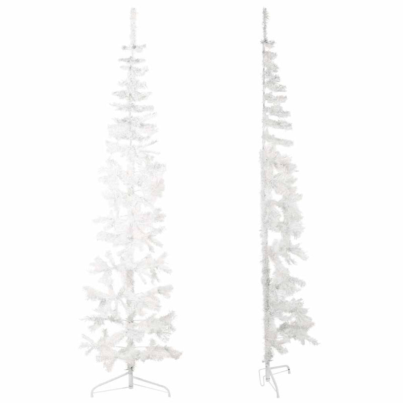Afbeelding laden in galerijviewer, Vidaxl kunstkerstboom half met standaard smal 240 cm wit