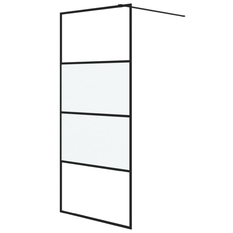 Afbeelding laden in galerijviewer, Vidaxl inloopdouchewand 90x195 cm halfmat esg-glas zwart