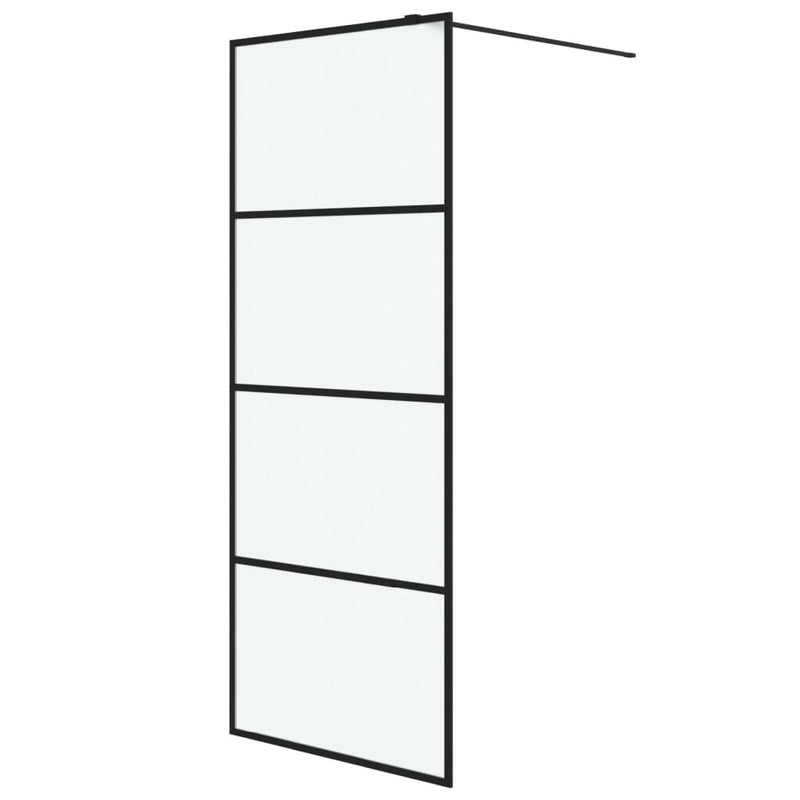 Afbeelding laden in galerijviewer, Vidaxl inloopdouchewand 80x195 cm mat esg-glas zwart
